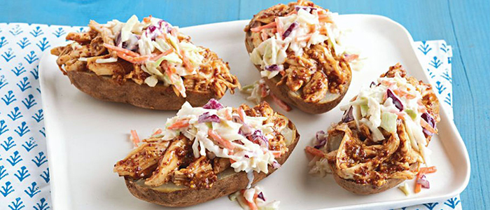 Baked Potatoes With Cheese & Coleslaw 